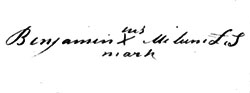 Benjamin Milam Signature 20 DEC 1787
